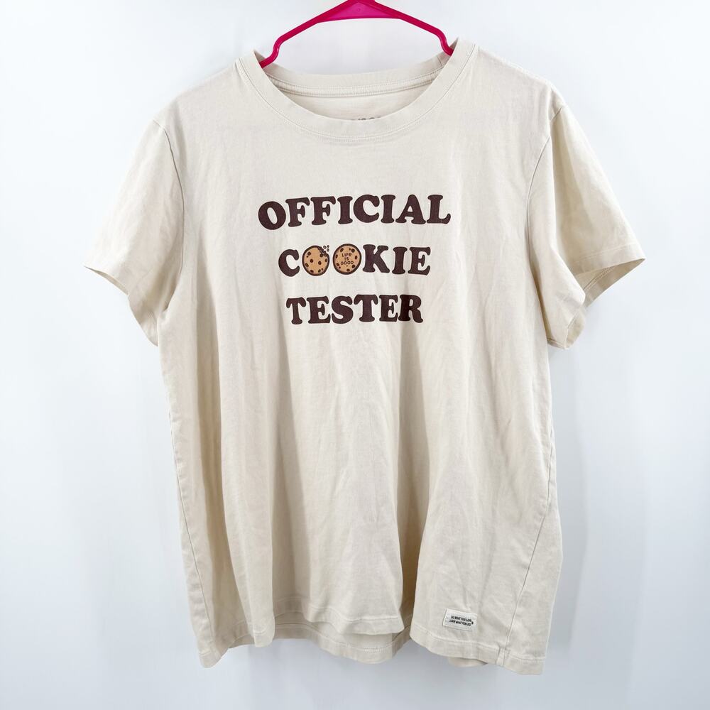 Life is Good Crusher Tee Women's XL Official Cookie Tester Short Sleeve Cotton